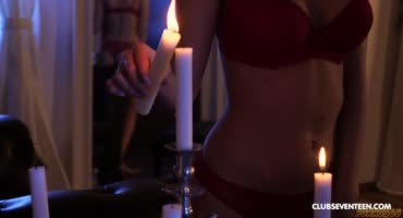 Нежный романтический секс ночью при свечах